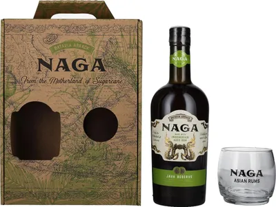 Produktbild von Naga JAVA RESERVE Double Cask Aged 40% Vol. 0,7l in Geschenkbox mit Glas