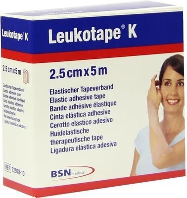 Produktbild von Leukotape K, elastische Klebebinde, hautfarben, 5 m x 2,5 cm | 1 Rolle