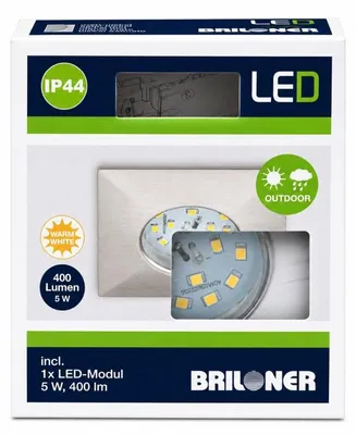 Produktbild von Briloner LED Einbauleuchte 5W 400lm 3000K IP44 Dimmbar Matt-Nickel Ø75mm 7235-01