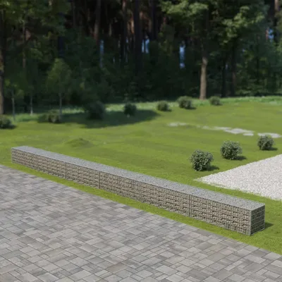 Image de vidaXL Mur de gabions avec couverture Acier galvanisé 900×50×50 cm