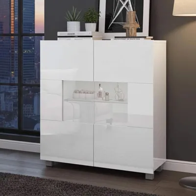 Produktbild von Kommode Amanda Weiß 100x107 cm – Zeitloses Sideboard 2 Türen