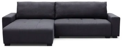 Image de MENZZO Canapé d'angle convertible élégant Malone Tissu Noir