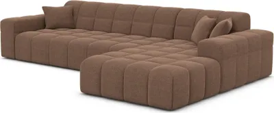 Produktbild von Strukturstoff L-Form Sofa Nivara Braun Rechts