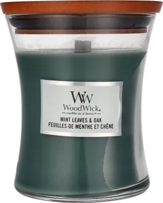 Produktbild von WoodWick Mint Leaves & Oak, Zylinder, Grün, Minze, Eichenholz, 60 h, 1 Stück(e)