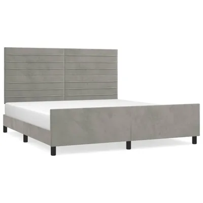 Produktbild von vidaXL Bettgestell ohne Matratze Hellgrau 160x200 cm Samt