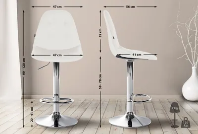 Immagine prodotto di Sgabello da bar Elmore in Pelle finta C bianco