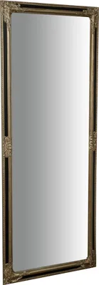 Produktbild von Lange wandspiegel 180x72x3 cm, Wandspiegel groß mit Holzrahmen, Ganzkörperspiegel, Schwarz/Gold