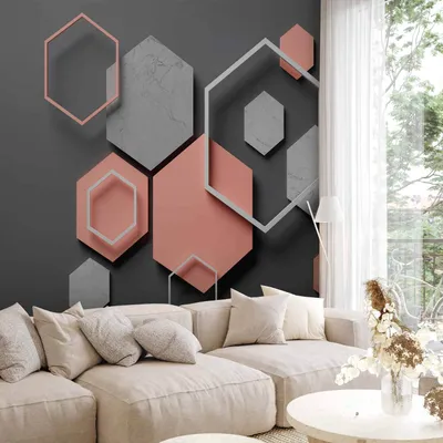 Produktbild von Selbstklebende Folie Fototapete - Hexagon Plan 245x175 cm Muster a-A-0638-a-a
