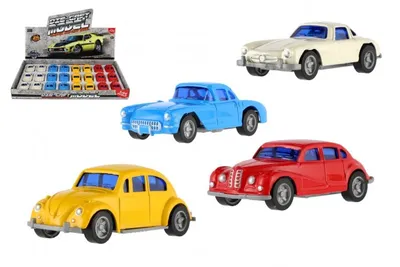 Produktbild von Mini-Auto aus Metall/Plastik, 7,5 cm, einziehbar, in verschiedenen Farben