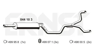 Produktbild von ERNST 044103 Mittelschalldämpfer Schalldämpfer für OPEL Vectra C Limousine (Z02) Vectra C CC (Z02)