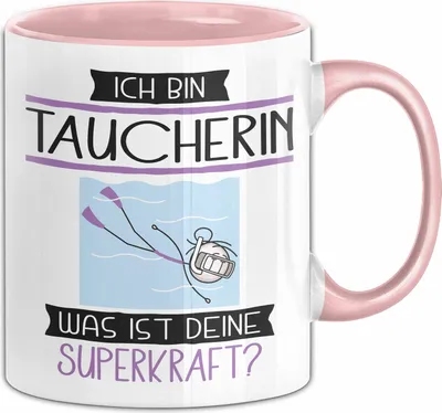 Produktbild von Taucherin Geschenk Tasse Ich Bin Taucherin Was Ist Deine Superkraft Geschenkidee Lustig Geburtstag Weihnachten (Rosa)