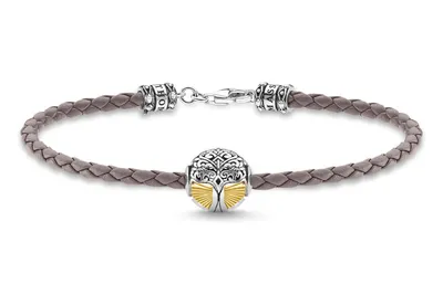 Produktbild von Lederarmband mit symbolstarkem Anhänger aus Silber von Thomas Sabo