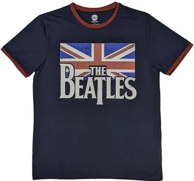 Produktbild von The Beatles - T-Shirt Ringer-Stil für Herren/Damen Uni RO10275 (XXL) (Marineblau)
