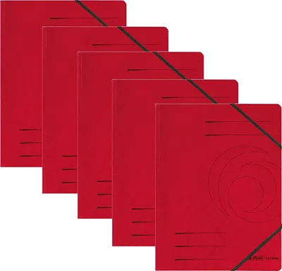 Produktbild von Herlitz Eckspanner A4 Colorspan, 355 g/qm, 5er Pack (Rot)