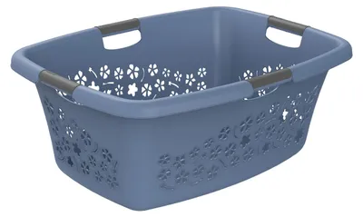 Produktbild von Rotho Wäschekorb 50 L Flowers - Wäschesammler groß - Wäsche Korb 65,1 x 48,6 x 26,2 cm - Wäschebox Kunststoff - Aufbewahrungskorb Wäschebehälter