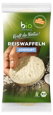 Immagine prodotto di Tortine di riso biologiche con una croccante copertura di yogurt, delicatamente dolci e deliziose 100g