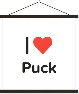 Produktbild von MuchoWow® Textilposter Ich liebe - Puck - Mädchen 40x40 cm mit schwarzem Rahmen - Fotos