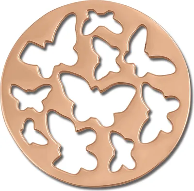 Produktbild von Amello Coins rose 30 mm Edelstahl vergoldet Coin Schmetterling Damen ESC503E