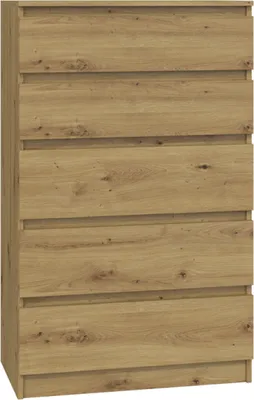 Immagine prodotto di VBChome Comò con 5 cassetti 70 x 40 x 110 cm Rovere Artisan Comò senza maniglie Armadio multiuso per corridoio Camera da letto Soggiorno Camera dei bambini Moderno Rovere Artisan