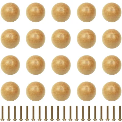 Imagen del producto de Omgoods - Juego de 20 pomos de madera para muebles, ideales para armarios y cajones