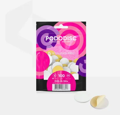Produktbild von Staleks | Pododisc Feilen L - 25 mm - Weiß - Hochwertige Einwegfeilen - 50 Stück - Für perfekte Pediküre