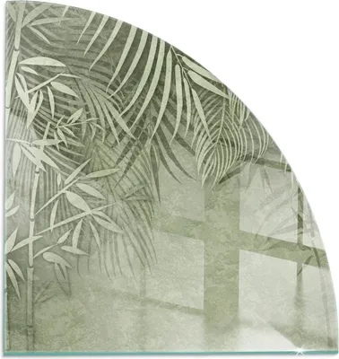 Produktbild von Tropische Blätter im Hintergrund – Glasbodenplatte für – Kaminofen – Kaminplatte Glas – Schutzglas – Funkenschutzplatte –Glasbodenplatte Feuerfeste – Hitzeschutzplatte – Bodenschutz aus Glas – 1/4 100x100 cm