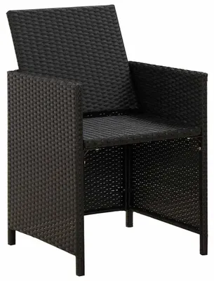 Produktbild von vidaXL Gartenstühle mit Kissen 2 Stk. Poly Rattan Schwarz