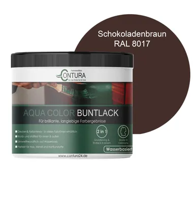 Produktbild von Contura 250ml. Buntlack Lackfarbe Lack Außen Innen Holz Metall Farbe Holzlack Möbellack - RAL 8017 Schokoladenbraun