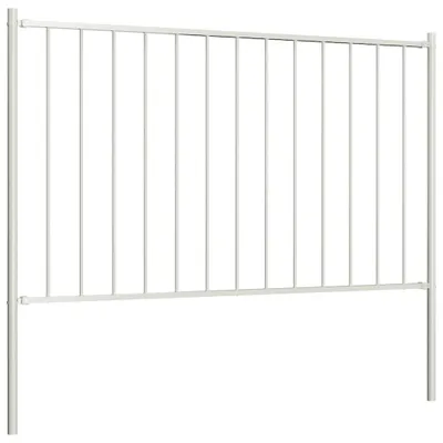 Productafbeelding van Tuinhek met Palen Gepoedercoat Staal 1,7 x 1 m Wit