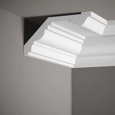 Produktbild von Mardom Deckenleiste MDB121 Profoam 224 x 116 x 2000 mm Weiß breite Stuckleiste