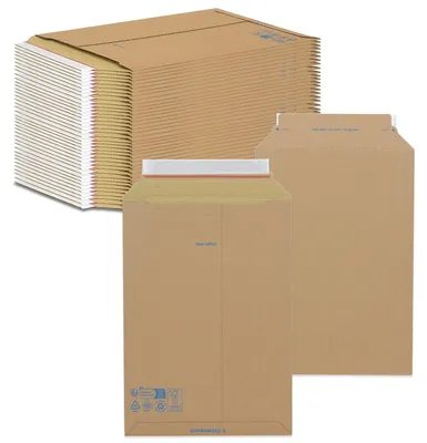 Produktbild von Oputec 50x Versandtasche VT71 A3+ 290x410mm Wellpappe Karton selbstklebend mit Aufreißfaden Versandtaschen