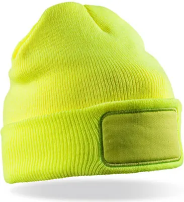 Produktbild von Result Winter Essentials RC034X | Double High Knit Thinsulate Printers Beanie - Farbe: Fluorescent Yellow - Größe: One Size