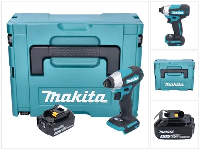 Immagine prodotto di Avvitatore a impulsi a batteria Makita DTD 157 F1J 18 V 140 Nm 1/4" brushless + 1x batteria ricaricabile 3,0 Ah + Makpac - senza caricabatterie