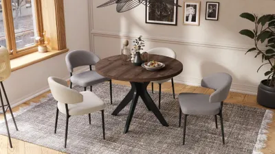 Produktbild von Design Esstisch Renzo ausziehbar 110 bis 180 cm rund Esszimmer Tisch