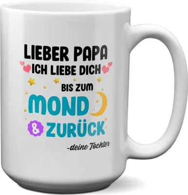 Produktbild von 22Feels XL Tasse Papa Geschenk von Tochter Vatertag Vater Geburtstag Weihnachten Kaffeetasse Männer Haferl Geschenkidee Bürotasse