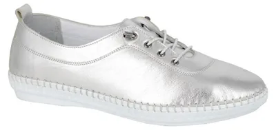 Immagine prodotto di Mod Comfys - Scarpe casual da donna, metallizzate, in pelle DF2423 (37 EU) (Argento)