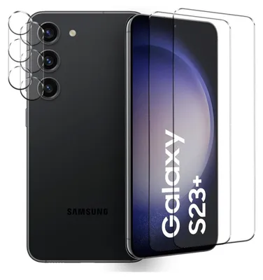 Produktbild von 4in1 Conie Schutzfolien Set für Samsung Galaxy S23 Plus Glasfolie Displayschutz Kamera Schutz Folie Panzer Glas Schutzfolie