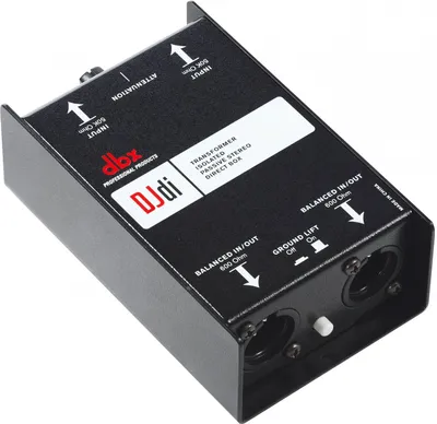Produktbild von dbx DBXDJDI, Passive Direktbox, Schwarz, 22 - 22000 Hz, 50000 Ohm, 600 Ohm, 0,23%