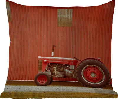 Produktbild von MuchoWow® Outdoor Kissen - Traktor - Scheune - Rot - Bauernhof - 40x40 cm - Wetterfest - Lounge Kissen - Kopfkissen - Interieur - Polster mit Bild