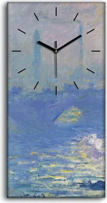 Produktbild von Leinwand Wanduhr Wandkunst Uhr Geräuschlos Kunstdruck 30x60 Waterloo Brücke - schwarze Hände
