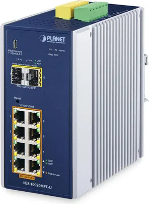 Obrázok produktu pre Planet DIN-Rail L2+/L3 Manageable (IGS-10020HPT-U)