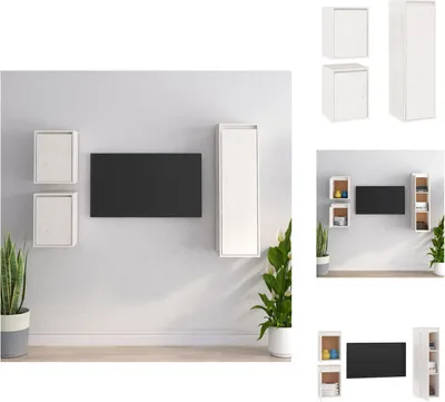 Produktbild von vidaXL TV-Schränke 3 Stk. Weiß Massivholz Kiefer -  TV-Möbel