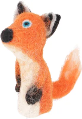 Produktbild von Handgemachte Fingerpuppe aus Filz - Fuchs, Braun, Wolle, 10*4*3 cm, Deko aus Filz