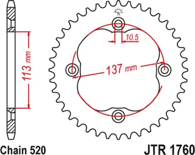 Obrázek produktu pro JT řetězové kolo 520 35T JTR1760.35