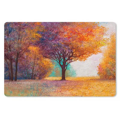 Produktbild von MuchoWow® Schreibtischunterlage Ölgemälde - Baum - Farben 60x40 cm - XXL Mauspad - Großes Mauspad