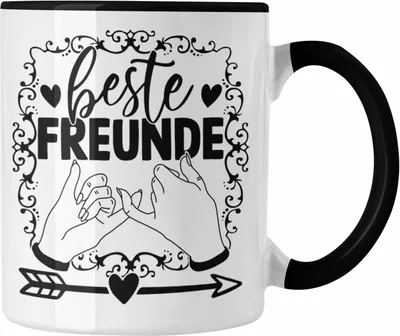 Produktbild von Trendation - Beste Freunde Tasse Geschenk BFF Beste Freundin Geschenkidee Geburtstag Weihnachten (Schwarz)