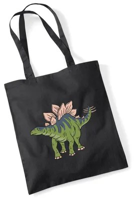 Produktbild von Huuraa Jutebeutel Stegosaurus Dinosaurier 10 Liter Black Baumwolle Tasche Geschenkidee