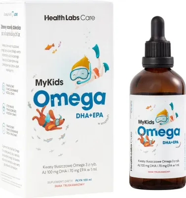 Zdjęcie produktu dla HealthLabs MyKids Omega kwasy omega 3 w kroplach dla dzieci, 100 ml