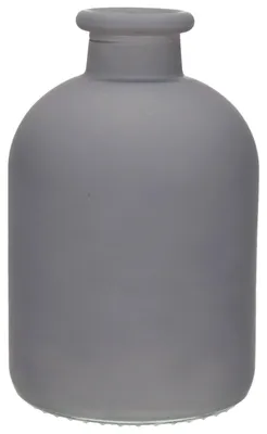 Produktbild von Jodeco Blumenvase Avignon - Flaschenmodell - Glas - matt grau - 17 x 11 cm