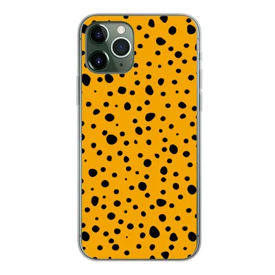 Produktbild von MuchoWow® Handyhülle Schutzhülle Hülle für iPhone 11 Pro Polka dots - Orange - Schwarz Silikon Softcase Handy Hülle - Handy